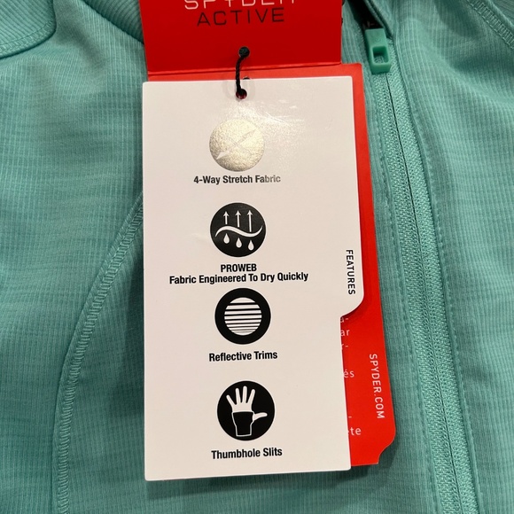 Spyder Active Women's Half Zip LS Technical Shirt - NWT - Large - Pool Blue - Picture 6 of 9